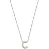 Kendra Scott Letters A-Z Pendant Necklace for Women, Fashion Jewelry, Rhodium-Plated Brass(Letter C)