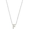 Kendra Scott Letters A-Z Pendant Necklace for Women, Fashion Jewelry, Rhodium-Plated Brass(Letter F)