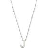 Kendra Scott Letters A-Z Pendant Necklace for Women, Fashion Jewelry, Rhodium-Plated Brass(Letter J)