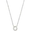 Kendra Scott Letters A-Z Pendant Necklace for Women, Fashion Jewelry, Rhodium-Plated Brass(Letter O)
