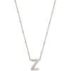Kendra Scott Letters A-Z Pendant Necklace for Women, Fashion Jewelry, Rhodium-Plated Brass(Letter Z)