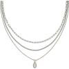 Kendra Scott Mini Elisa Triple Strand Necklace in Iridescent Drusy, Rhodium-Plated Brass, Fashion Jewelry for Women