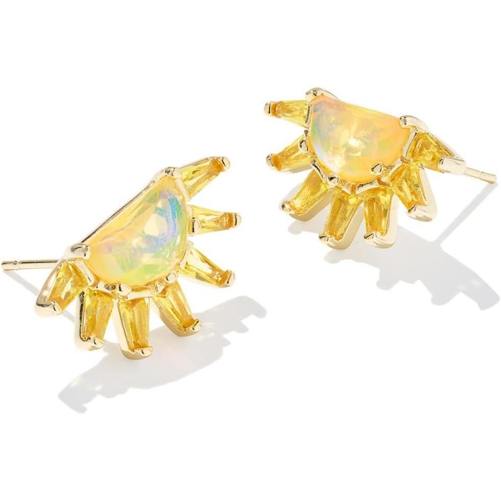 imageKendra Scott Samantha Sun Stud Earrings Fashion Jewelry for WomenYELLOW OPALESCENT RESIN