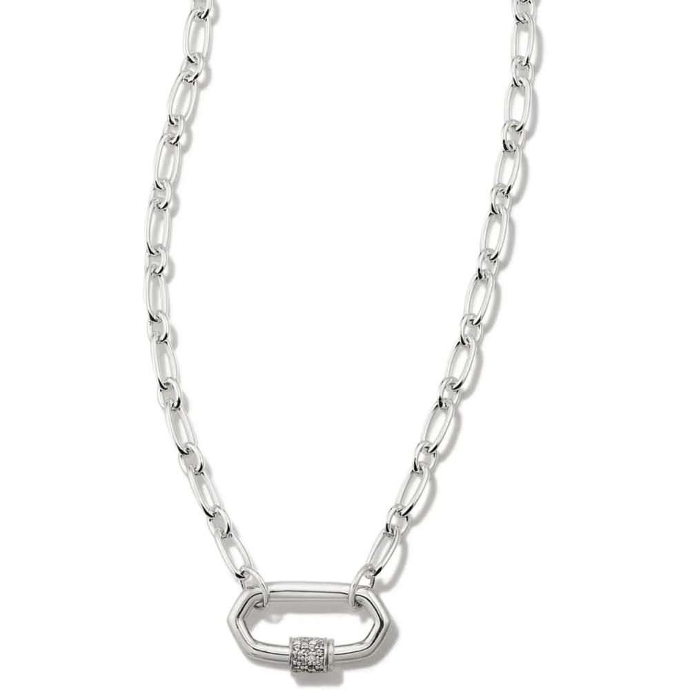imageKendra Scott Bristol Link Necklace Sterling Silver White Sapphire
