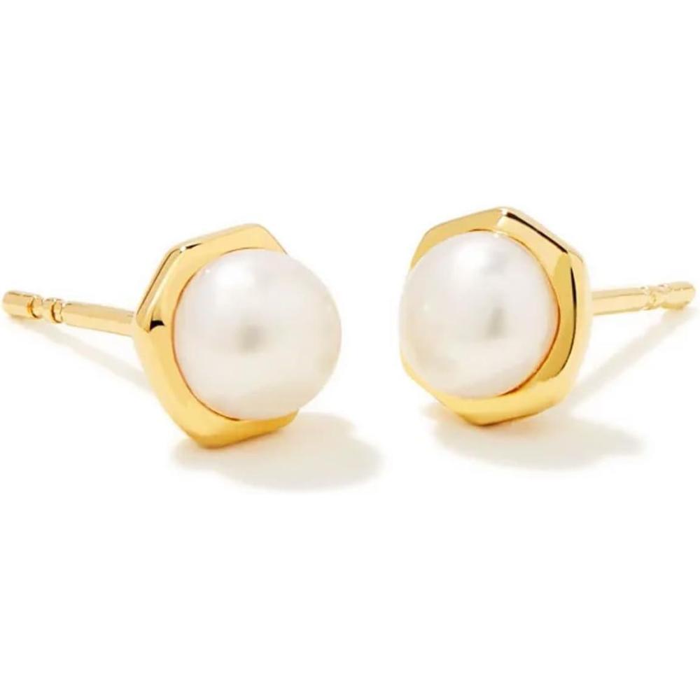 imageKendra Scott Davie Pearl Stud Earring 18k Gold Vermeil White Pearl