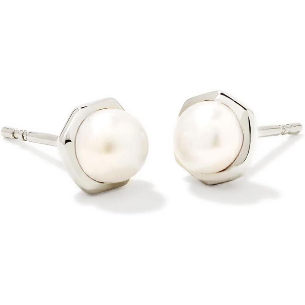imageKendra Scott Davie Pearl Stud Earring Sterling Silver White Pearl