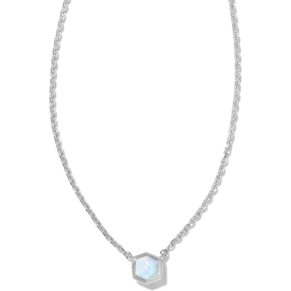 imageKendra Scott Davie Pendant NecklaceWHITE KYOCERA OPAL