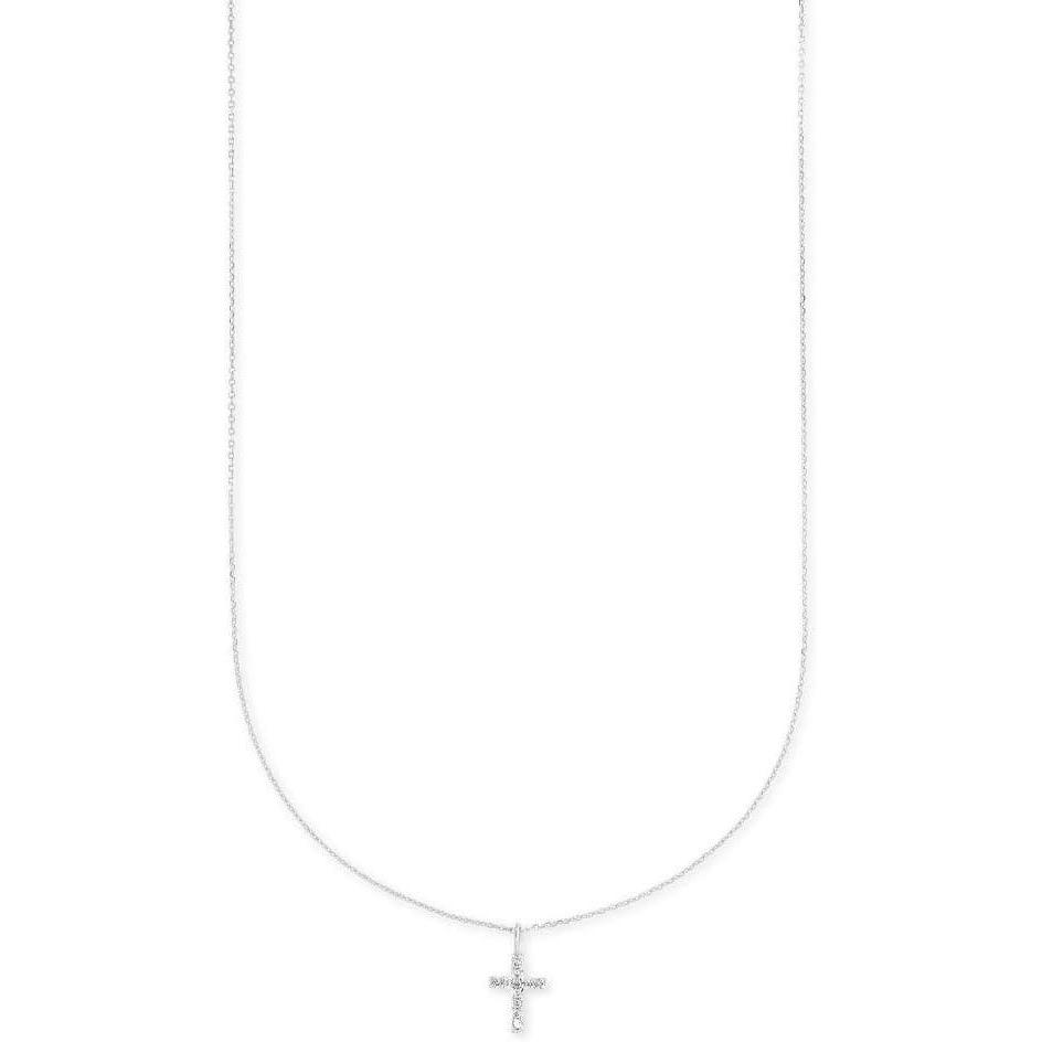 imageKendra Scott White Diamond Cross Pendant Necklace in 14k Gold Fine Jewelry for Women14K WHITE GOLD  CRYSTAL CLEAR DIAMOND