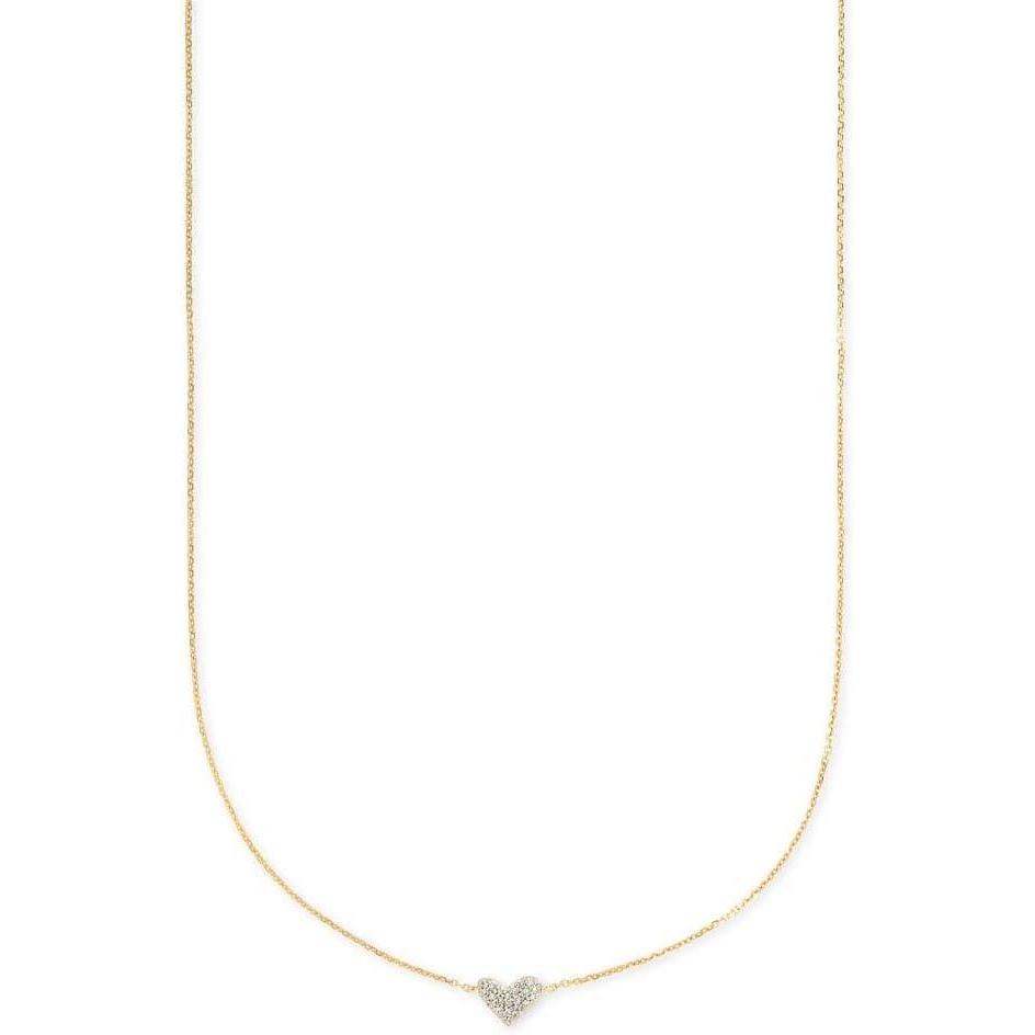 imageKendra Scott White Diamond Heart Pendant Necklace in 14k Gold Fine Jewelry for Women14K YELLOW GOLD  CRYSTAL CLEAR DIAMOND