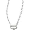 Kendra Scott Bristol Link Necklace, Sterling Silver, White Sapphire