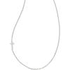 Kendra Scott Cross Inline Pave Necklace, Sterling Silver, White Topaz