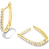 Kendra Scott Ellen Luxe 18k Gold Vermeil Huggie Earrings in White Sapphire, Fine Jewelry for Women