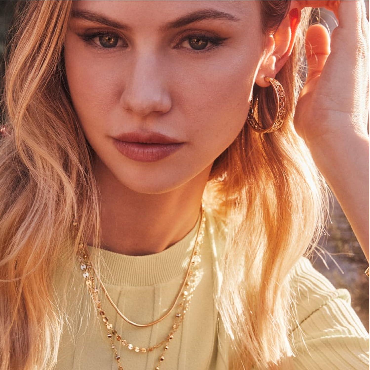 imageKendra Scott Kelly Hoop Earring 14k Gold Plated Brass Fashion Jewelry for Women