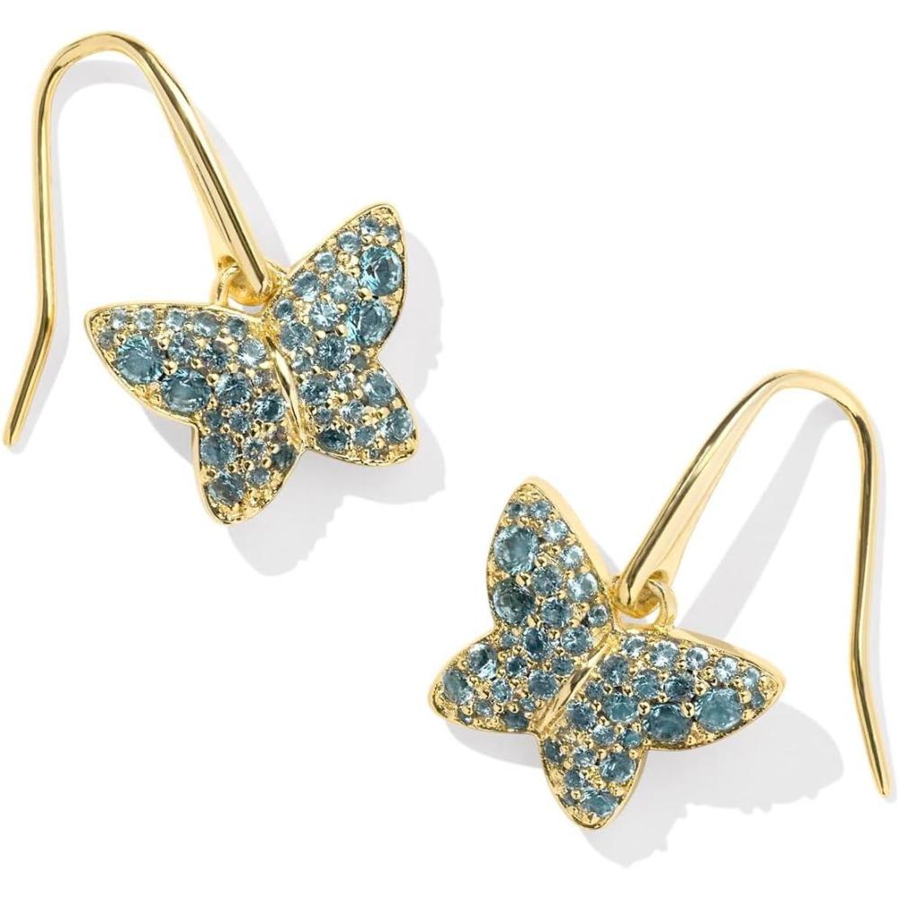imageKendra Scott 14k GoldPlated Lillia Crystal Drop Earrings in Blue Green Crystal Fashion Jewelry for Women
