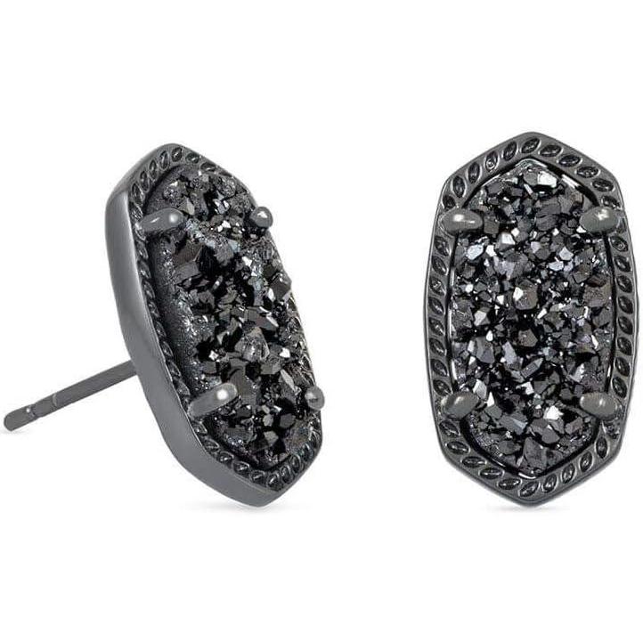 imageKendra Scott Ellie Stud Earrings for Women Fashion JewelryGUNMETAL BLACK DRUSY