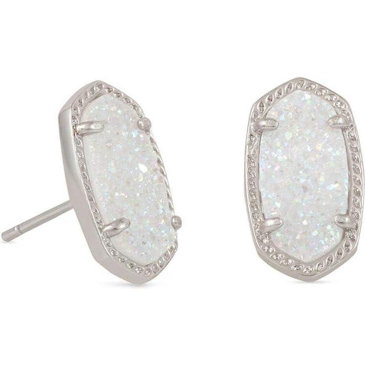imageKendra Scott Ellie Stud Earrings for Women Fashion JewelryRHODIUM IRIDESCENT DRUSY