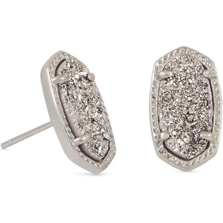 imageKendra Scott Ellie Stud Earrings for Women Fashion JewelryRHODIUM PLATINUM DRUSY