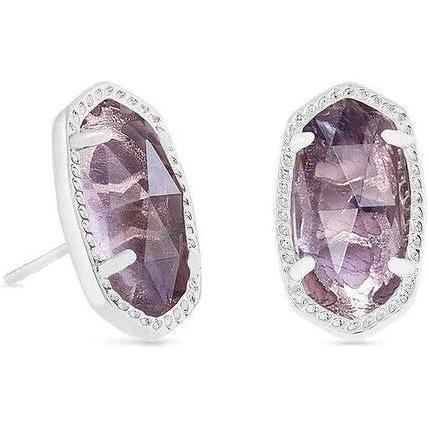 imageKendra Scott Ellie Stud Earrings for Women Fashion JewelryRHODIUM PURPLE AMETHYST