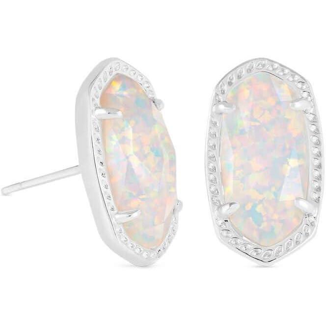 imageKendra Scott Ellie Stud Earrings for Women Fashion JewelryRHODIUM WHITE OPAL