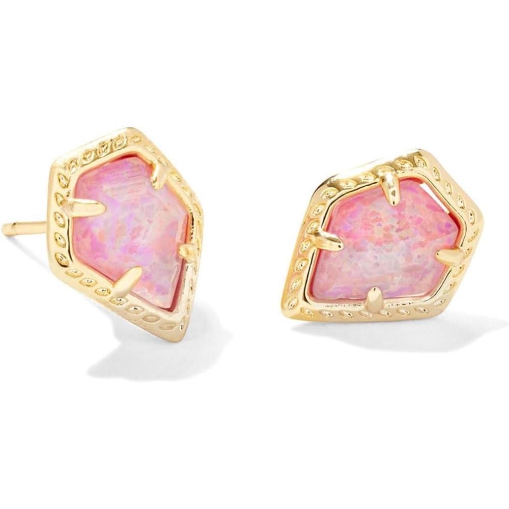 imageKendra Scott Framed Tess Stud Earrings Fashion Jewelry for WomenGOLD LUSTER ROSE PINK OPAL