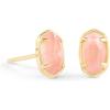 Kendra Scott Emilie Stud Earrings for Women, Fashion Jewelry(GOLD – ROSE QUARTZ)