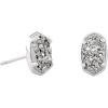 Kendra Scott Emilie Stud Earrings for Women, Fashion Jewelry(RHODIUM PLATINUM DRUSY)