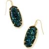 Kendra Scott Faceted Elle Drop Earrings, Fashion Jewelry for Women(GOLD – DARK TEAL MICA)