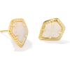 Kendra Scott Framed Tess Stud Earrings, Fashion Jewelry for Women(GOLD – IRIDESCENT DRUSY)