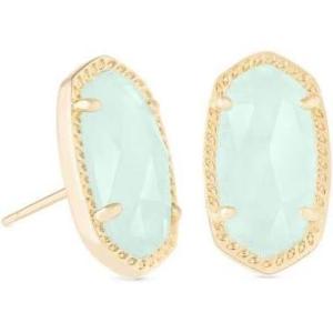 Kendra Scott Ellie Stud Earrings for Women, Fashion Jewelry(Gold/Chalcedony Glass)