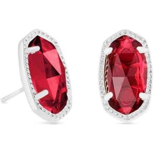 Kendra Scott Ellie Stud Earrings for Women, Fashion Jewelry(RHODIUM – CLEAR BERRY)