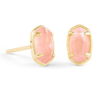 Kendra Scott Emilie Stud Earrings for Women, Fashion Jewelry(GOLD – ROSE QUARTZ)
