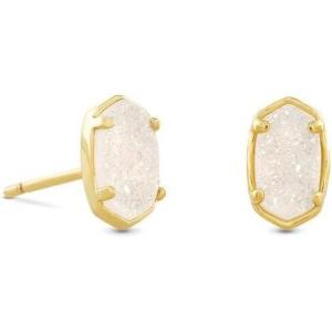 Kendra Scott Emilie Stud Earrings for Women, Fashion Jewelry(GOLD IRIDESCENT DRUSY)