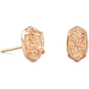 Kendra Scott Emilie Stud Earrings for Women, Fashion Jewelry(ROSE GOLD SAND DRUSY)