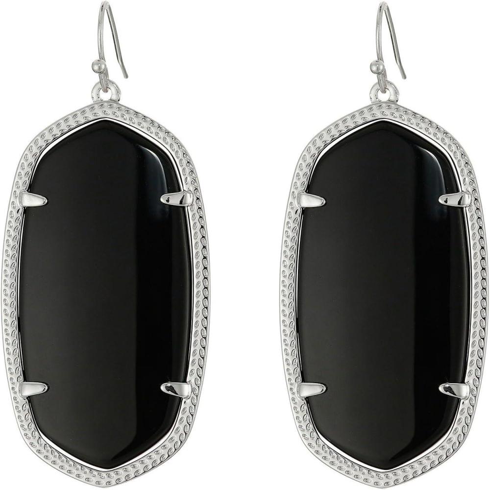 imageKendra Scott Danielle Statement Earrings for Women Fashion JewelryBlack GlassRhodium plated