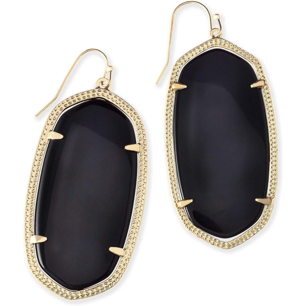 imageKendra Scott Danielle Statement Earrings for Women Fashion JewelryGOLD BLACK OPAQUE GLASS