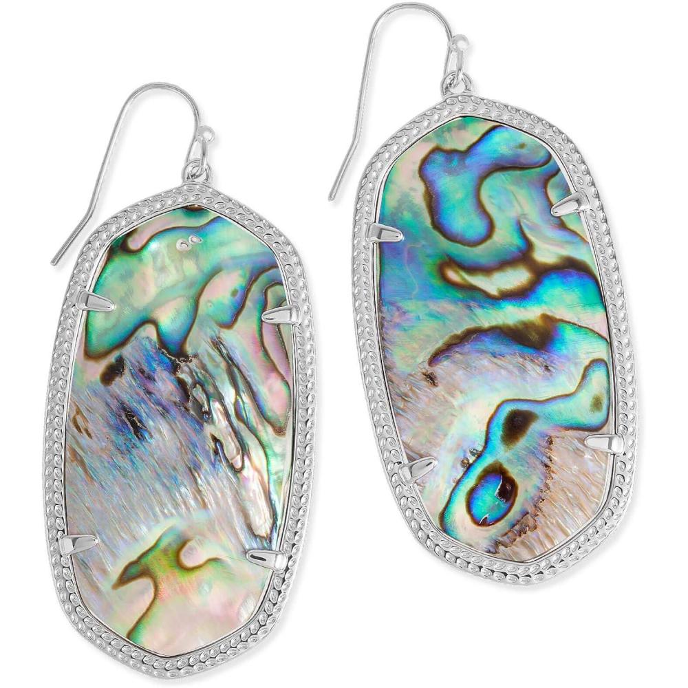 imageKendra Scott Danielle Statement Earrings for Women Fashion JewelryRHODIUM ABALONE SHELL