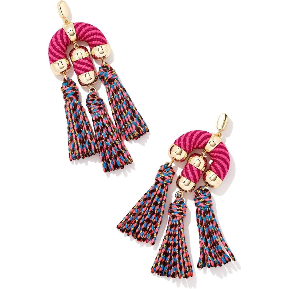 imageKendra Scott Masie Statement Tassle Earrings Fashion Jewelry for WomenGOLD PINK MIX