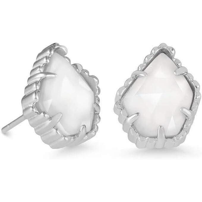 imageKendra Scott Tessa Stud Earrings for Women Fashion JewelryRHODIUM WHITE MOTHER OF PEARL