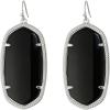 Kendra Scott Danielle Statement Earrings for Women, Fashion Jewelry(Black Glass/Rhodium plated)