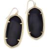 Kendra Scott Danielle Statement Earrings for Women, Fashion Jewelry(GOLD – BLACK OPAQUE GLASS)
