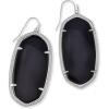 Kendra Scott Danielle Statement Earrings for Women, Fashion Jewelry(RHODIUM – BLACK OPAQUE GLASS)
