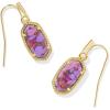Kendra Scott Lee Earrings in 14k Gold-Plated Brass, Violet Magnesite, Fashion Jewelry for Women