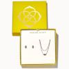 Kendra Scott Emilie Stud Earrings and Necklace Gift Set for Women, Fashion Jewelry(RHODIUM PLATINUM DRUSY)