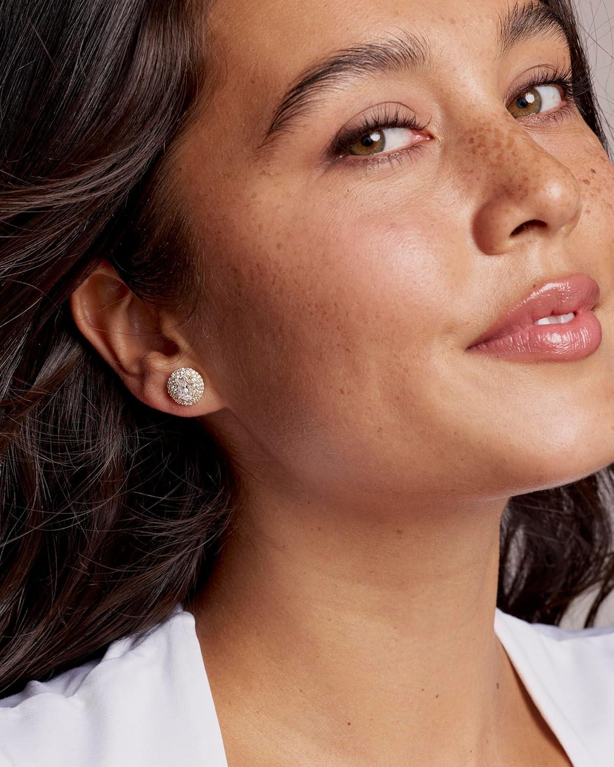 imageKendra Scott Bella Stud Earrings Fashion Jewelry for WomenGOLD WHITE CZ