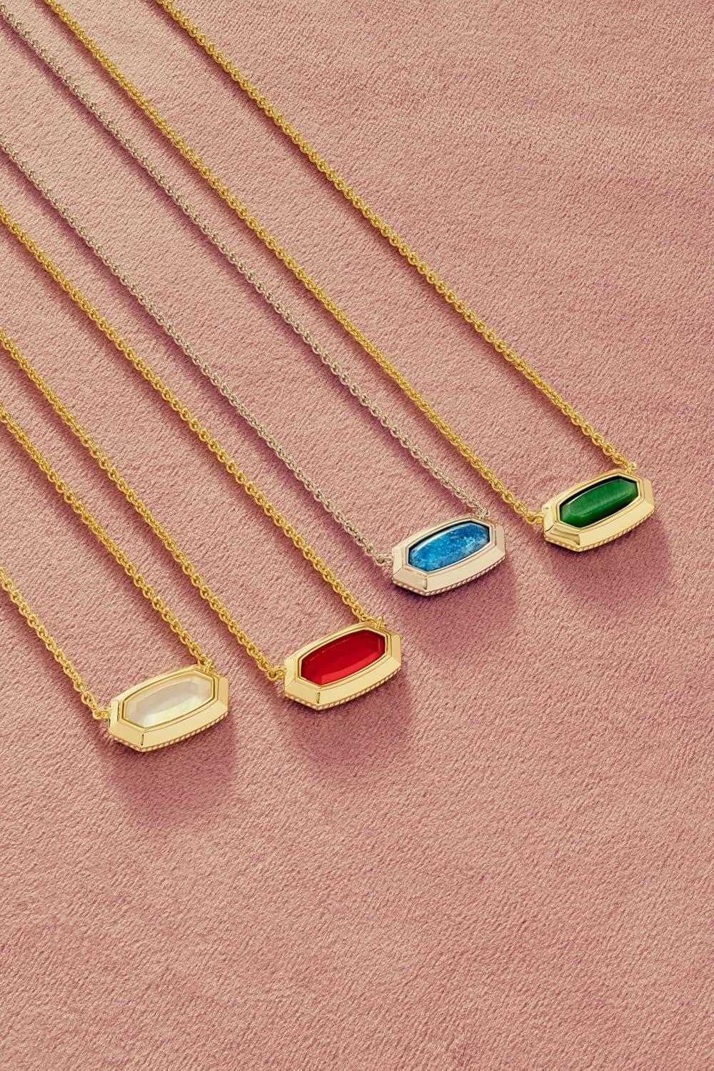 imageKendra Scott Elisa Bezel Short Pendant Necklace Fashion Jewelry for WomenGOLD IVORY MOTHER OF PEARL