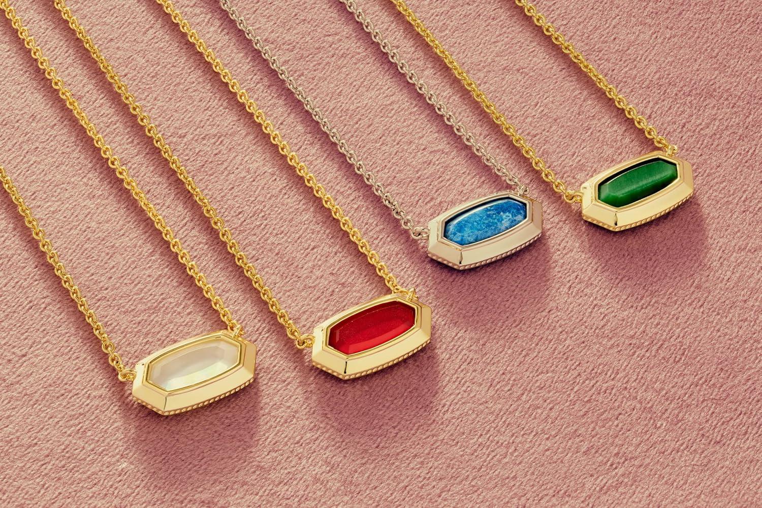 imageKendra Scott Elisa Bezel Short Pendant Necklace Fashion Jewelry for WomenGOLD IVORY MOTHER OF PEARL