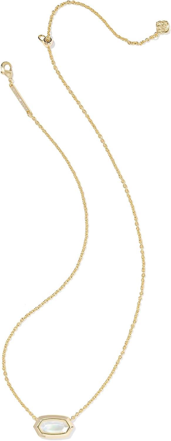 imageKendra Scott Elisa Bezel Short Pendant Necklace Fashion Jewelry for WomenGOLD IVORY MOTHER OF PEARL
