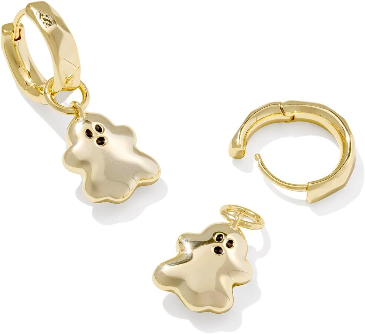 imageKendra Scott Ghost Huggie Earrings 14K GoldPlated Brass Fashion Jewelry for Women White Mother Of Pearl