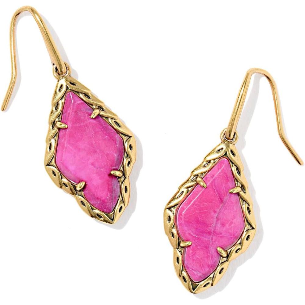 imageKendra Scott Adeline Drop Earrings Fashion Jewelry for WomenDARK FUCHSIA VARIEGATED MAGNESITE