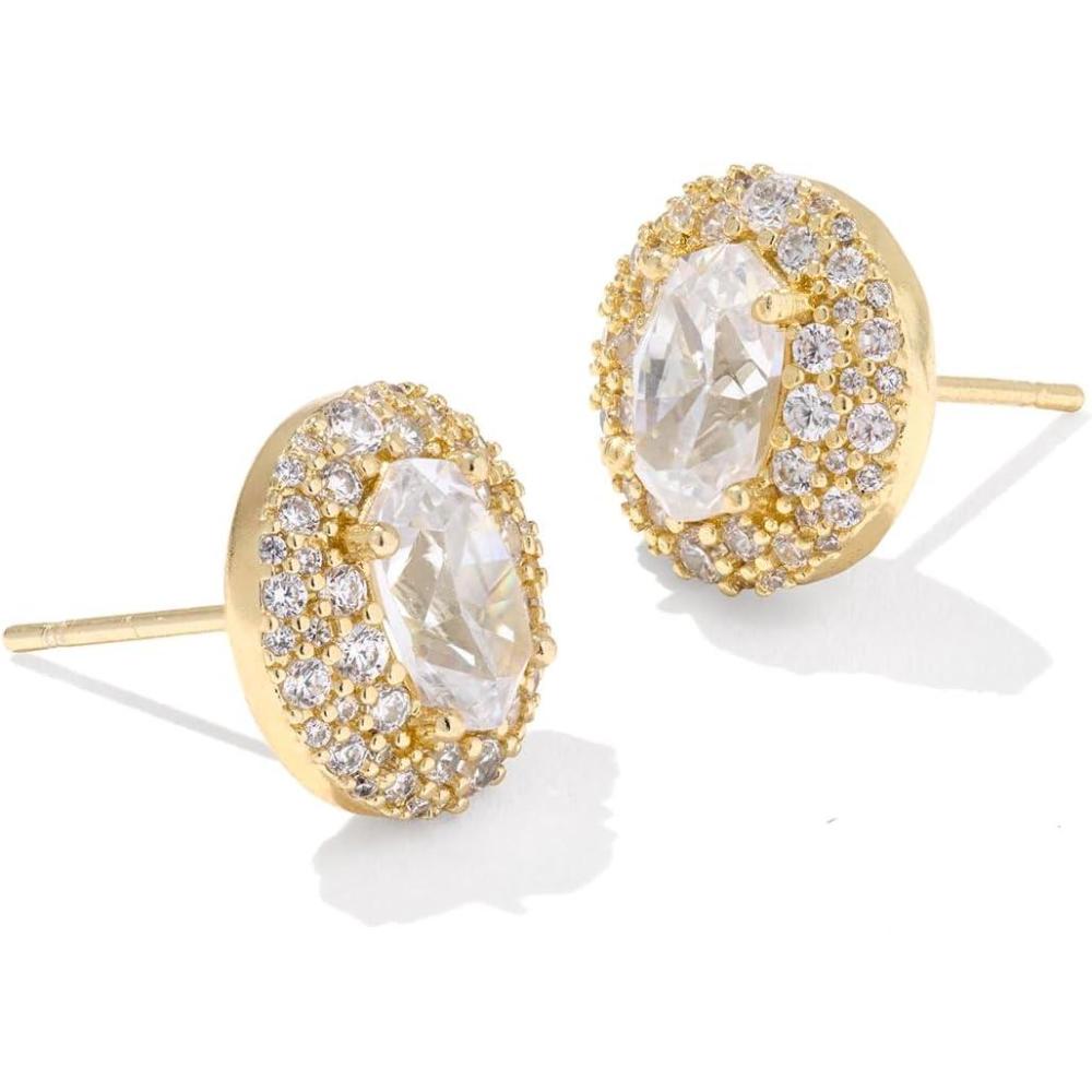imageKendra Scott Bella Stud Earrings Fashion Jewelry for WomenGOLD  WHITE CZ